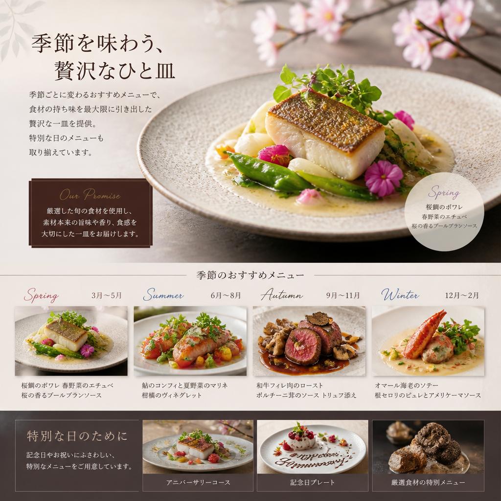 季節のおすすめメニュー