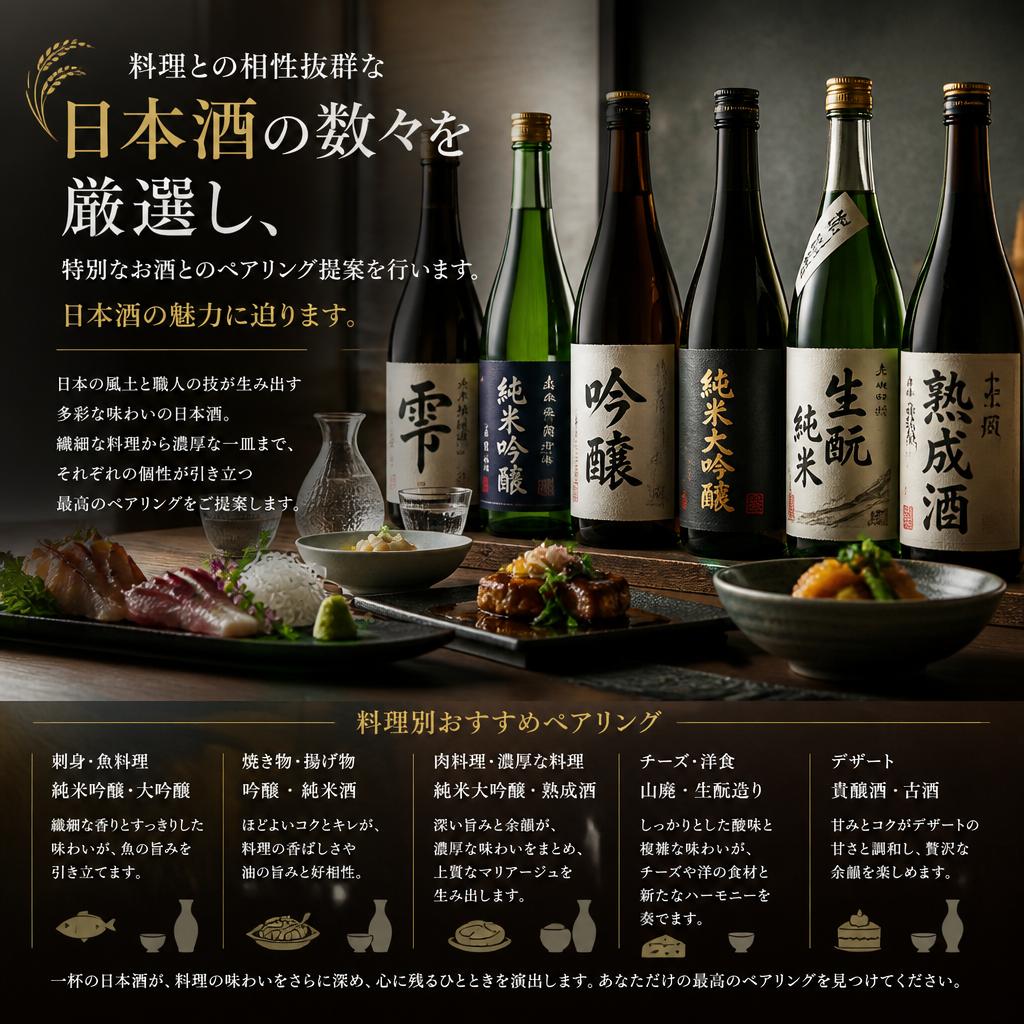 厳選日本酒のラインナップ